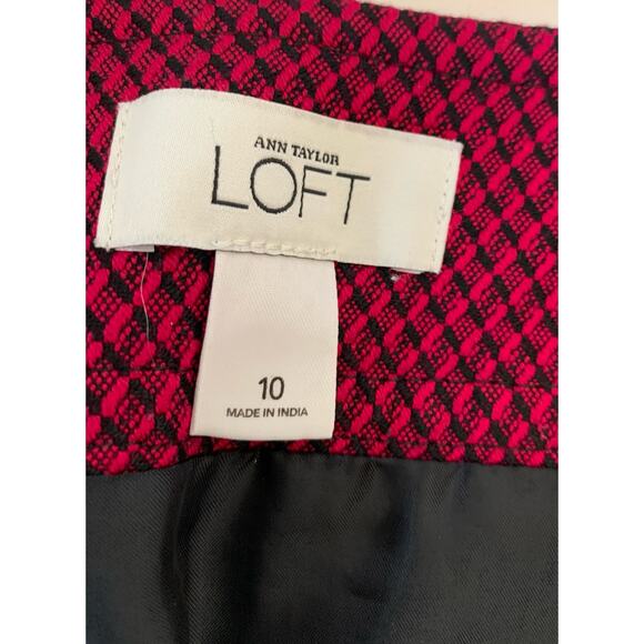 Ann Taylor Loft skirt lined size 10 pink and black euc - Picture 2 of 7